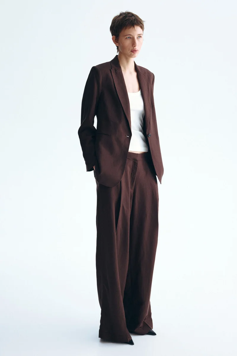 H&M Tailored linen-blend trousers